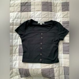 No comment black crop top